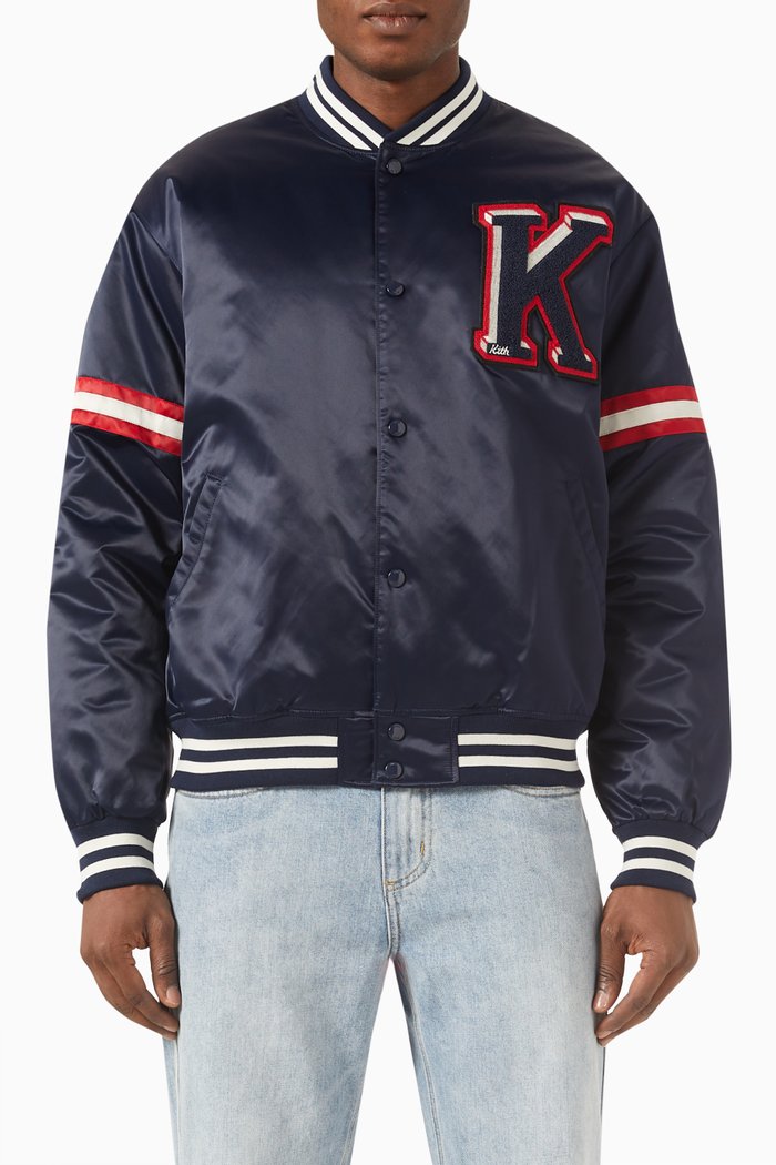 

Bomber Jacket in Satin, Blue