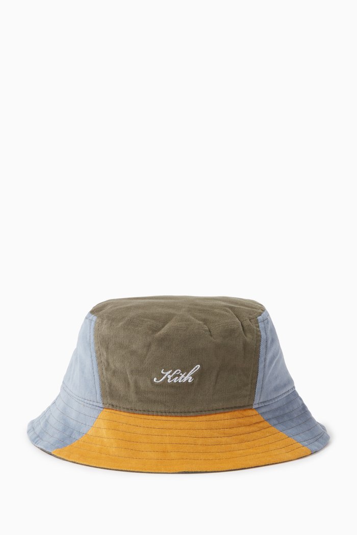 

Colour-block Bucket Hat in Corduroy, Multicolour