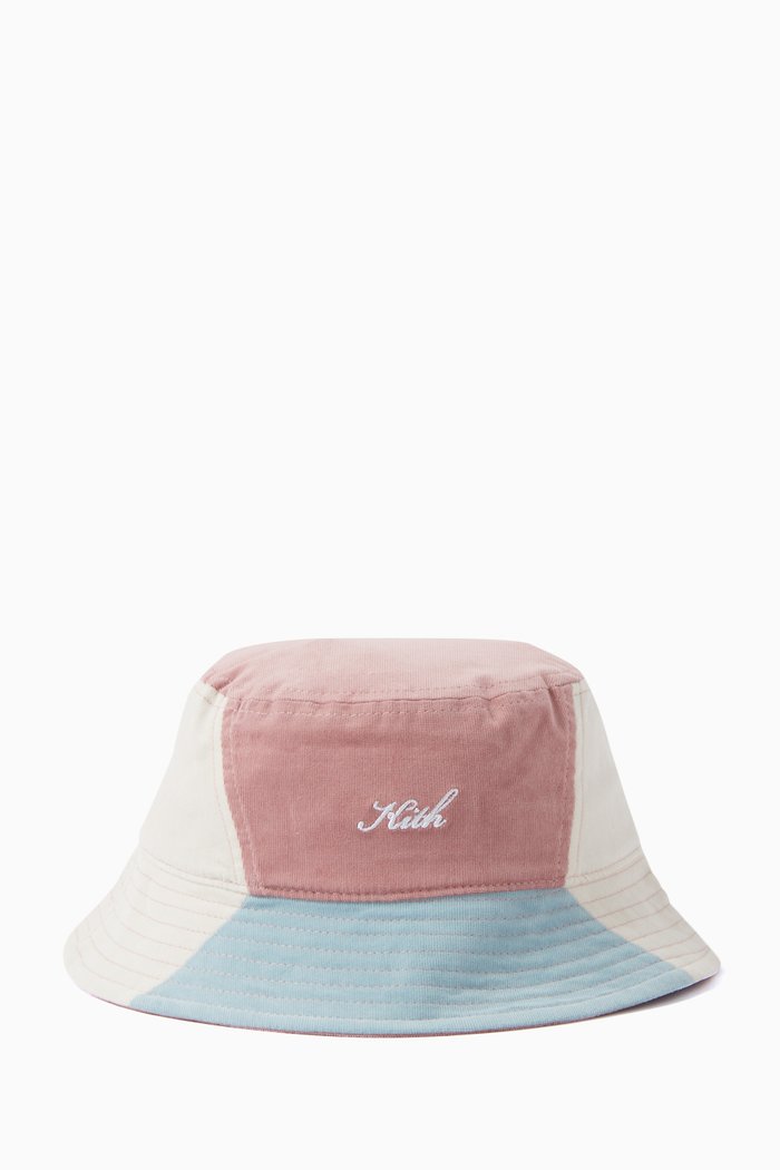 

Colour-block Bucket Hat in Corduroy, Pink