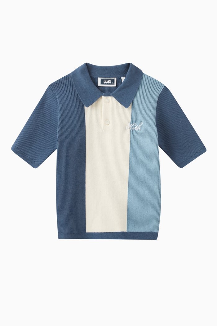 

Striped Logo Polo Shirt, Blue