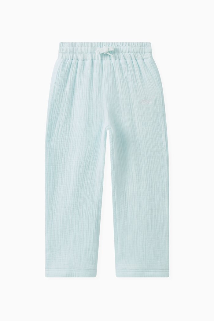 

Logo Gauze Sweatpants in Cotton, Blue