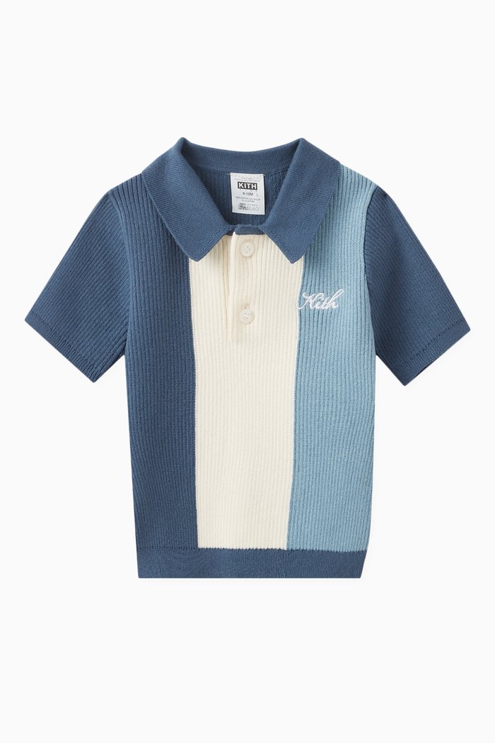 

Striped Logo Polo Shirt, Blue