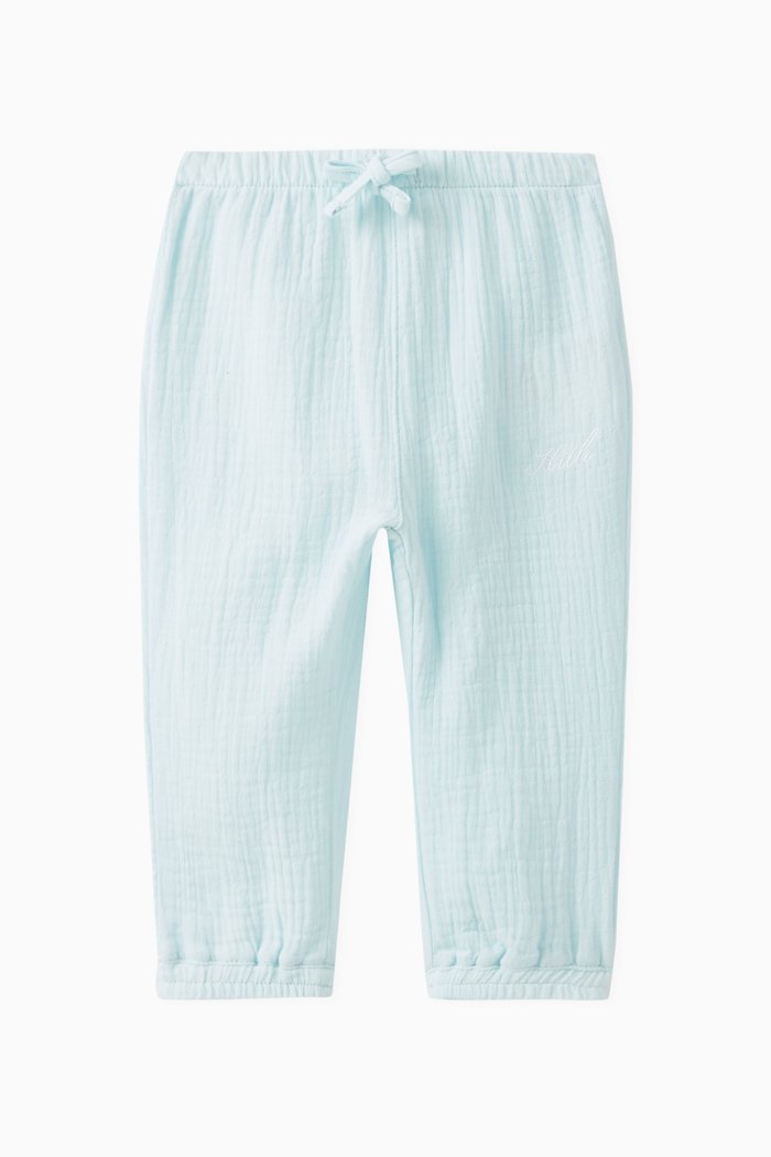 

Logo Gauze Sweatpants in Cotton, Blue
