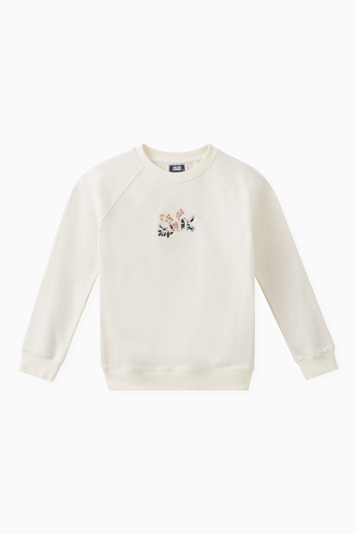 

Floral Logo Sweatshirt in Cotton, Neutral