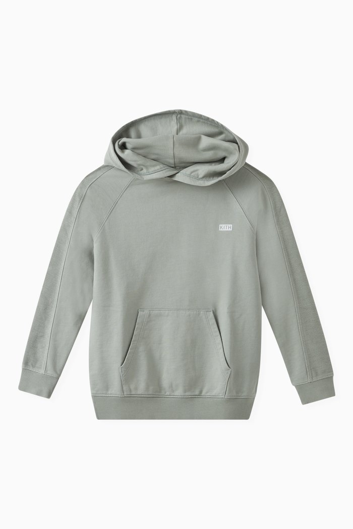 

Logo Print Hoodie in Cotton Fleece, Grey