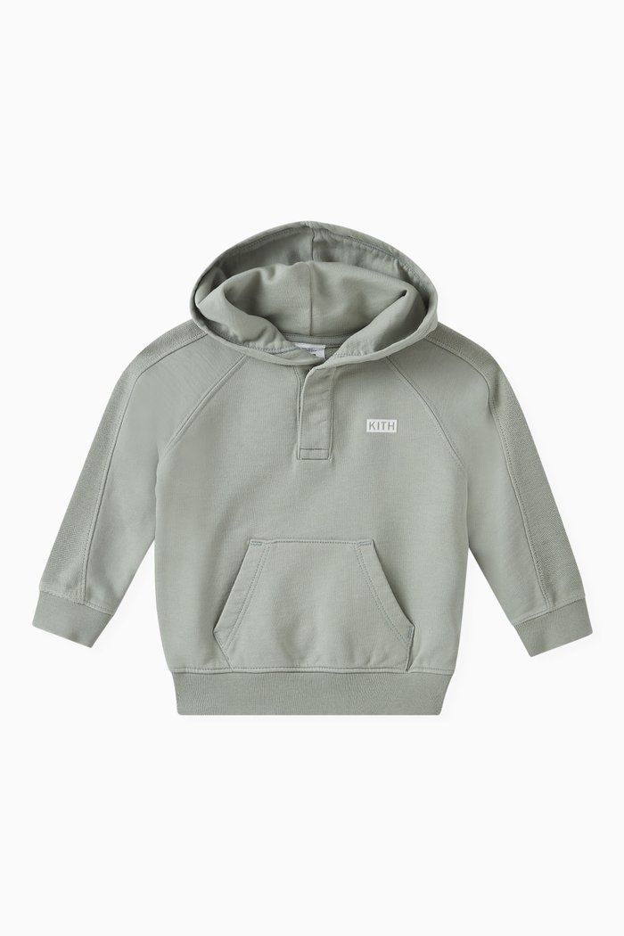 

Logo Print Hoodie in Cotton Fleece, Grey