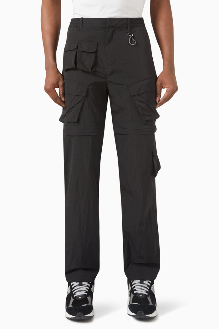 

Convertible Pants in Wrinkled Nylon, Black