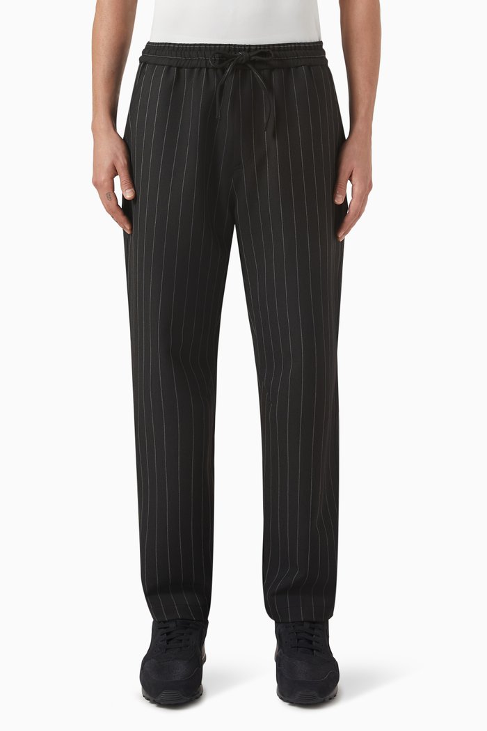 

Pinstripe Woodpoint Pants, Black