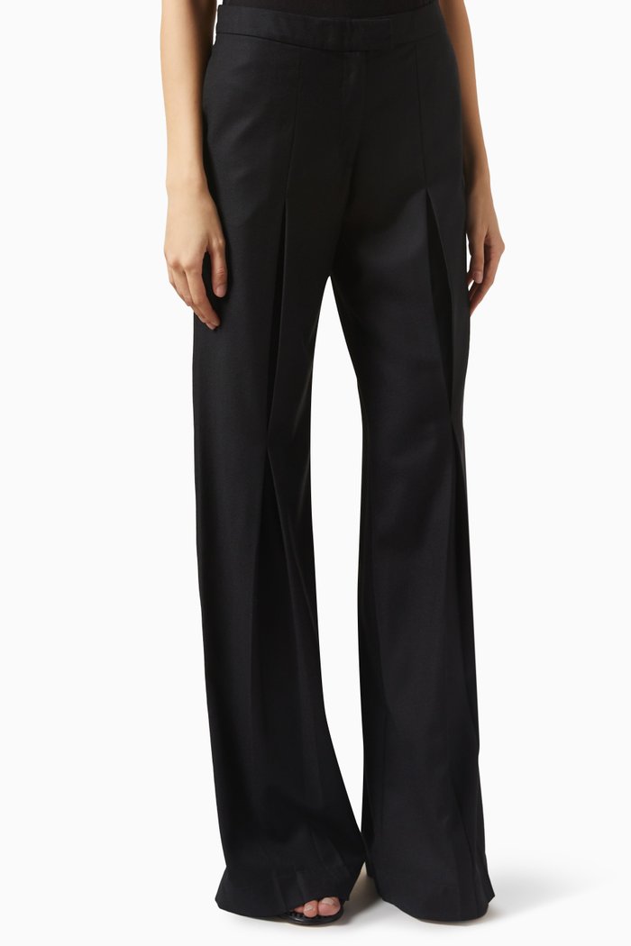 

Luco Wide-leg Pants in Wool, Black