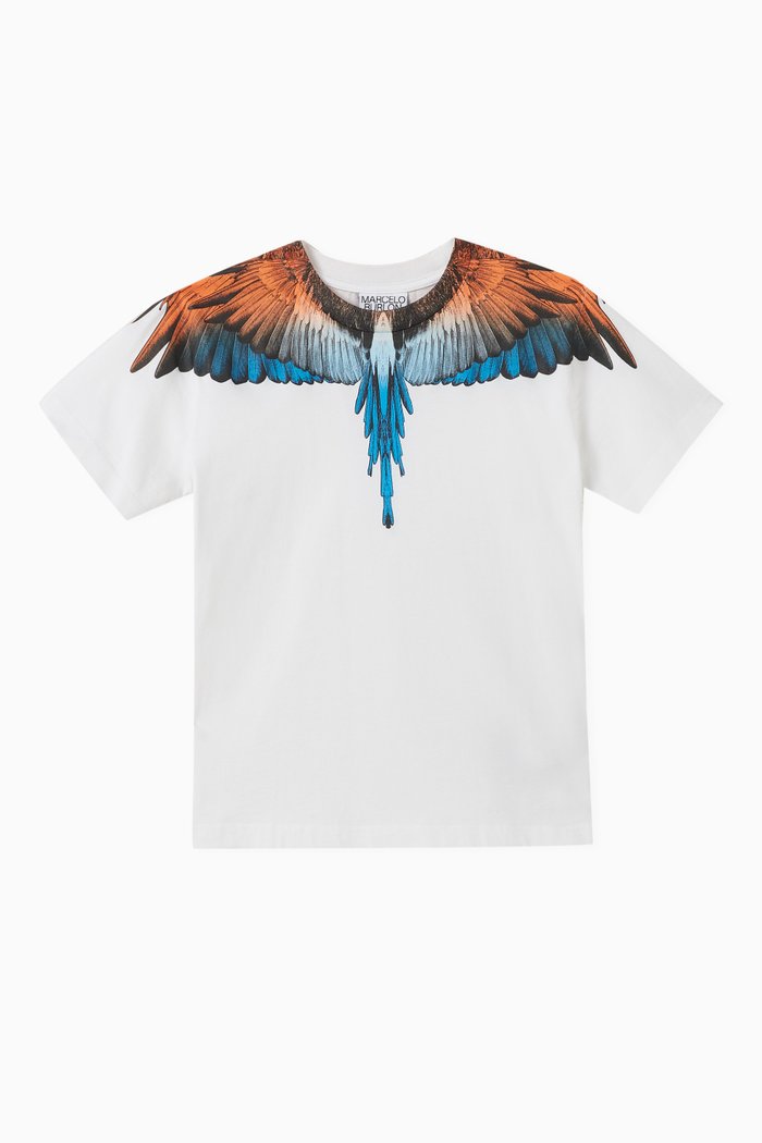 

Bird Wings Graphic T-shirt in Cotton Jersey, White
