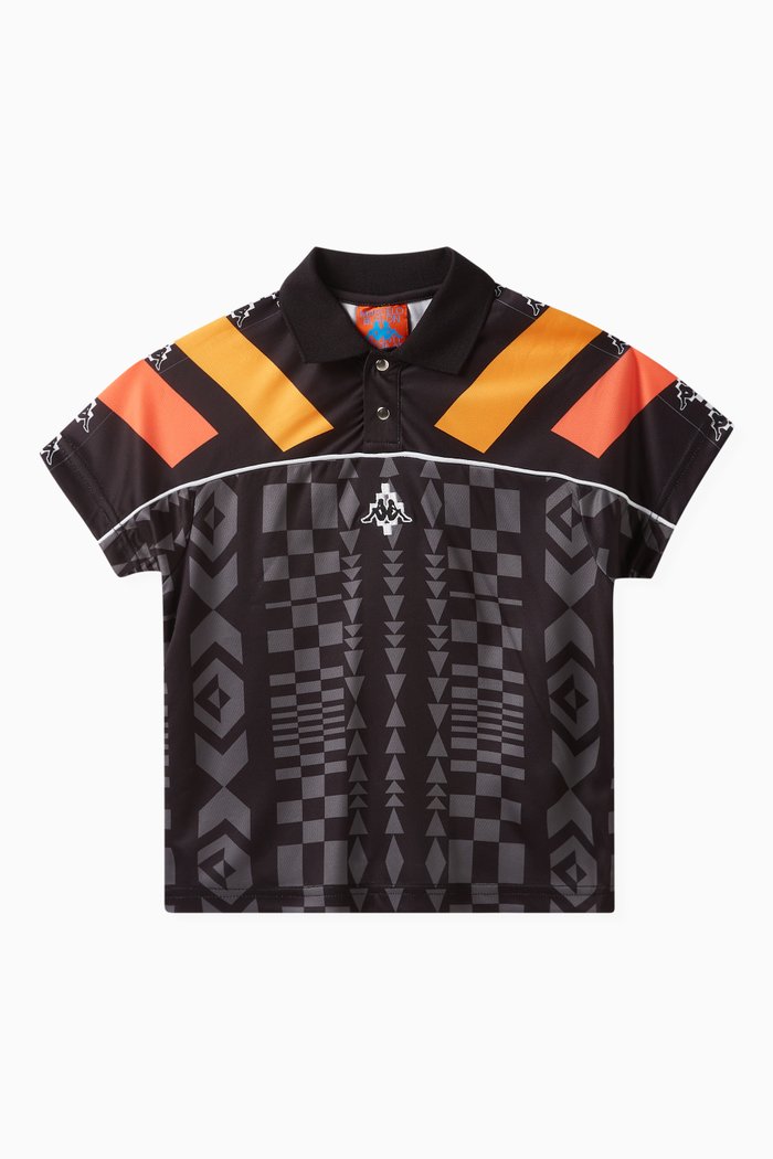 

x Kappa Graphic Print Polo Shirt, Black