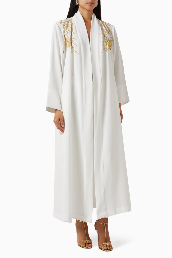 

Embellished Abaya, White