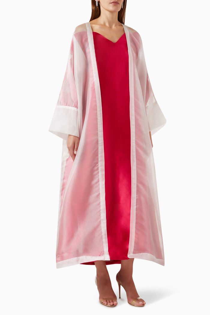 

Off-the-Shoulders Embroidered Dress Set, Pink