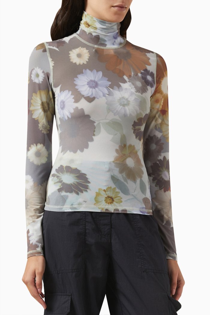 

Asa Turtleneck Top in Technical Blend, Multicolour
