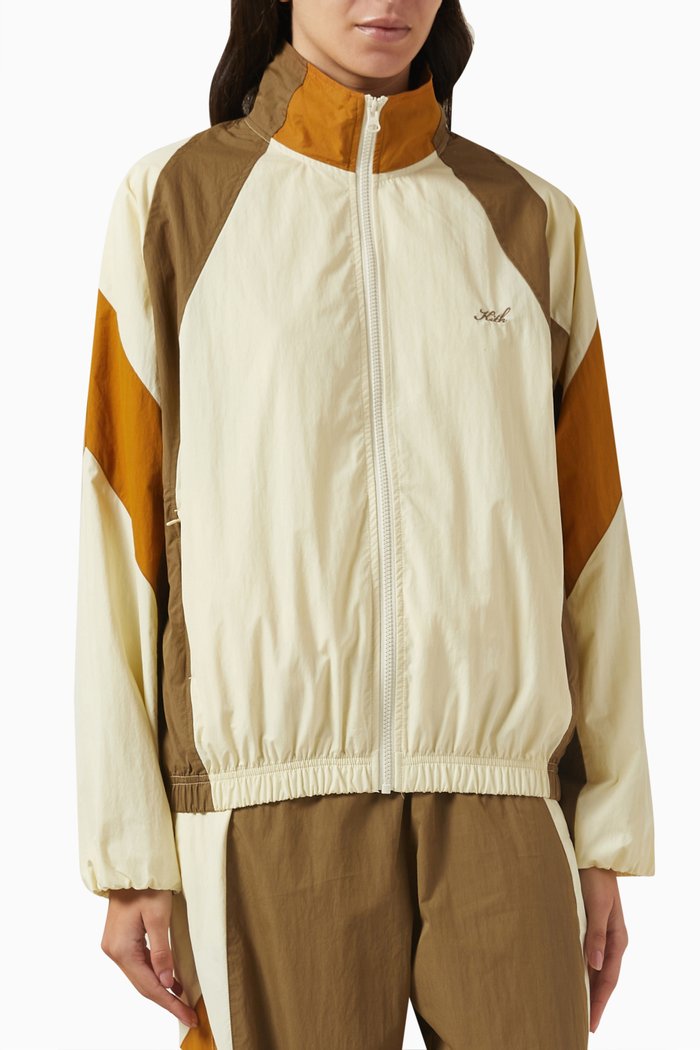 

Carter Colour-block Wind Jacket in Cotton Blend, Neutral