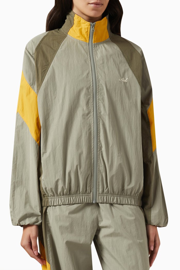 

Carter Colour-block Wind Jacket in Cotton Blend, Grey