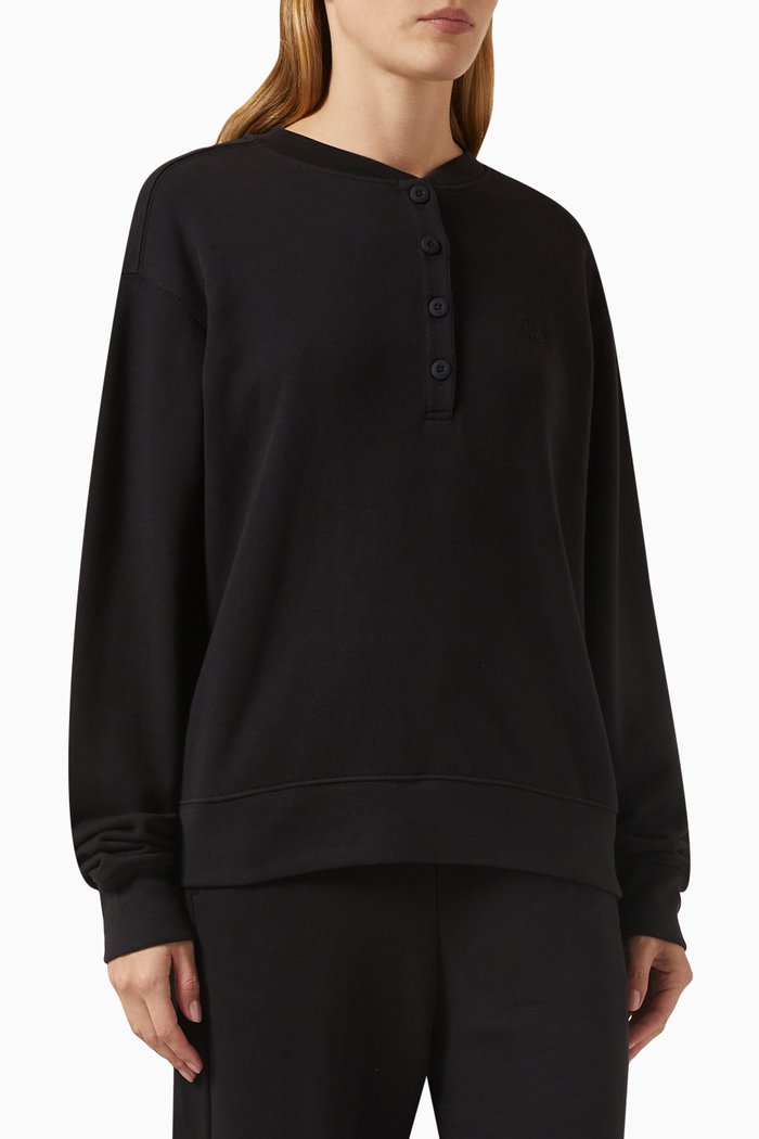 

Asher Henley Sweatshirt, Black