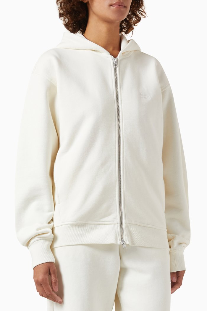 

Tanner Full-zip Hoodie in Fleece, White