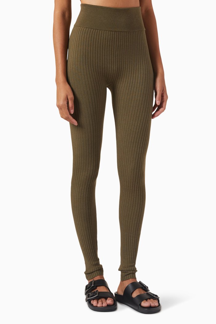 

Rexford Leggings in Cotton-blend Knit, Green