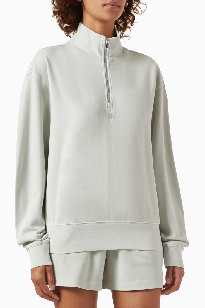 

Hunter Quarter-zip Hoodie in Fleece, Grey
