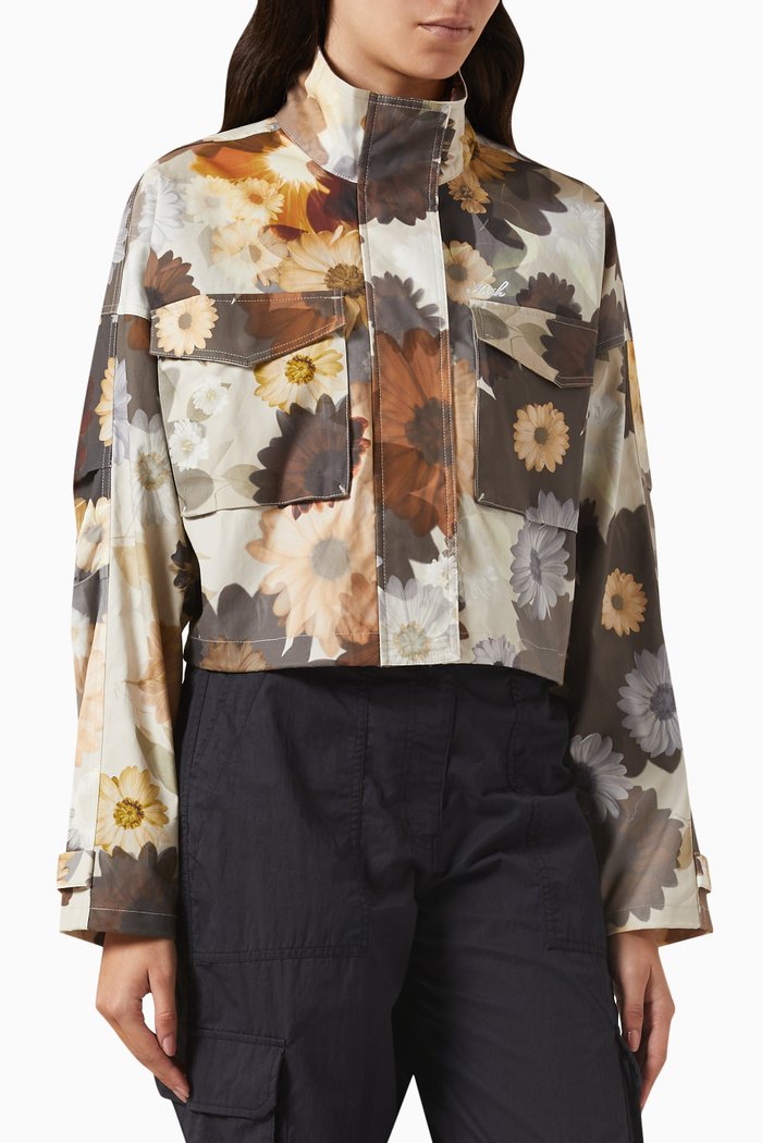 

Shiloh Cropped Surplus Jacket in Waxed-cotton, Multicolour