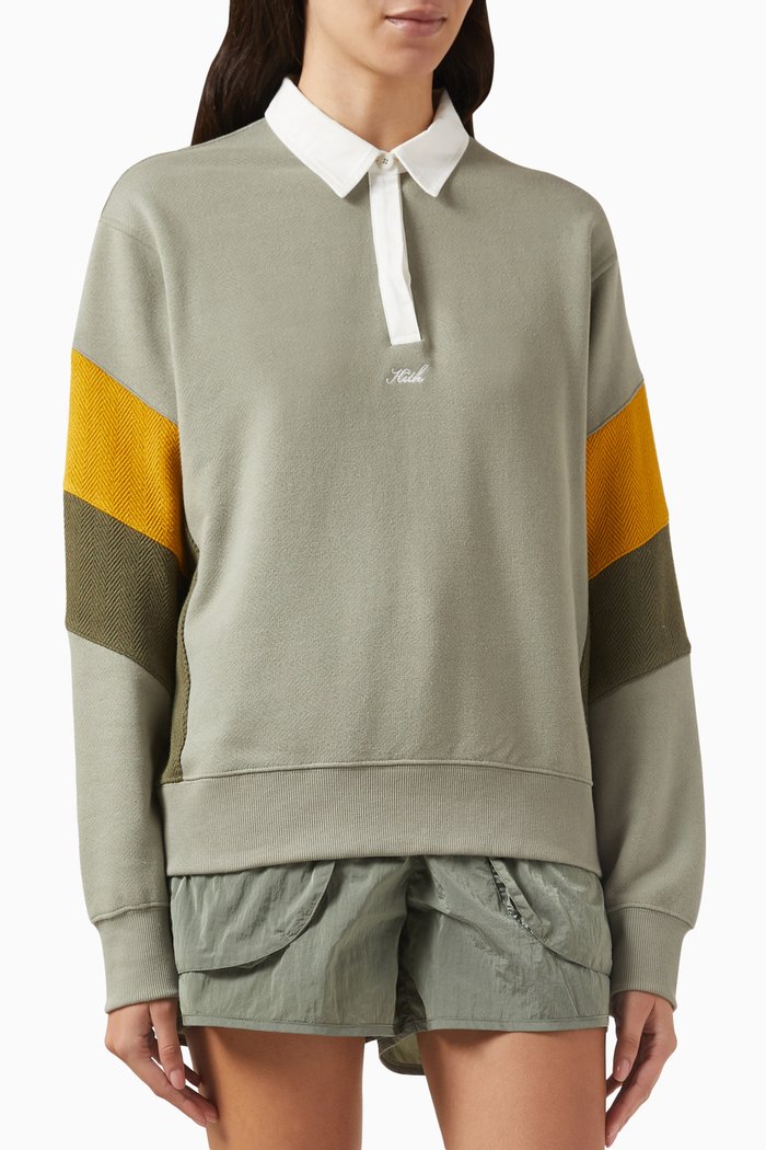 

Emery Herringbone Rugby Sweater in Cotton-terry, Grey