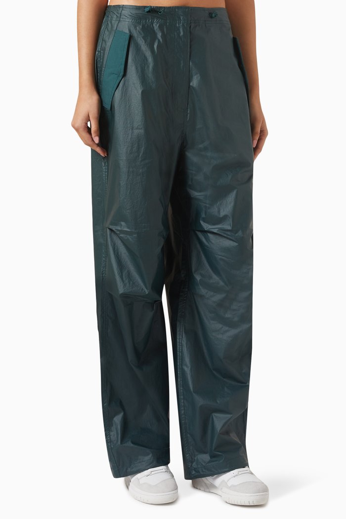 

Nuru Parachute Pants in Laminated-cotton, Green