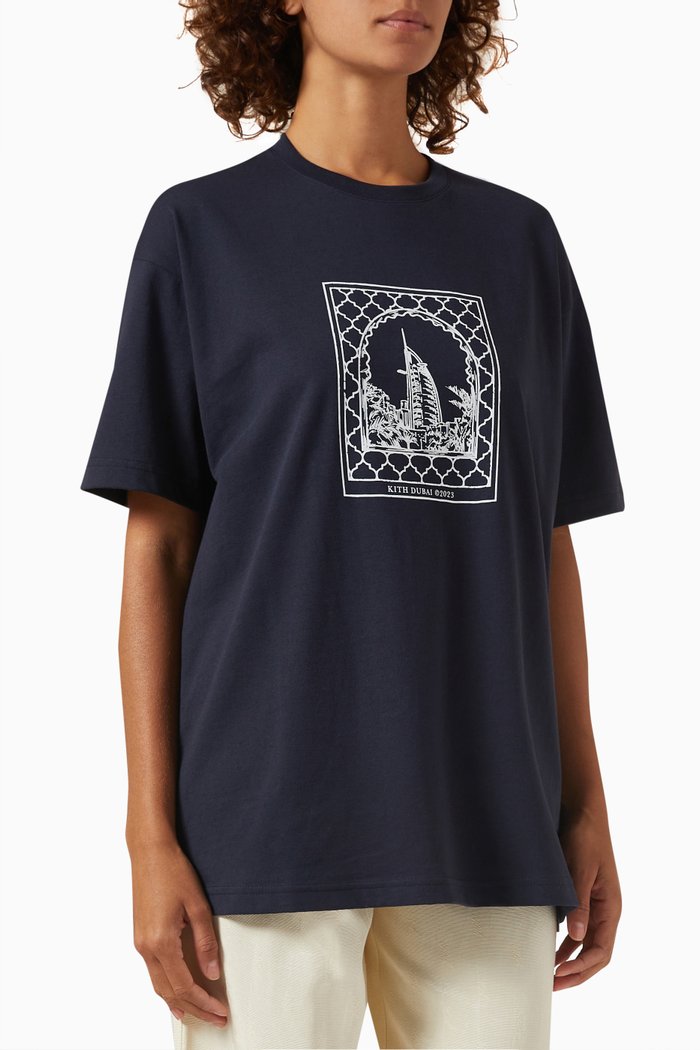 Dubai Window Logo T-shirt in Cotton, Blue