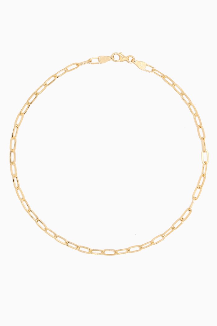 

Medium Paperclip Anklet in 14kt Gold, Yellow