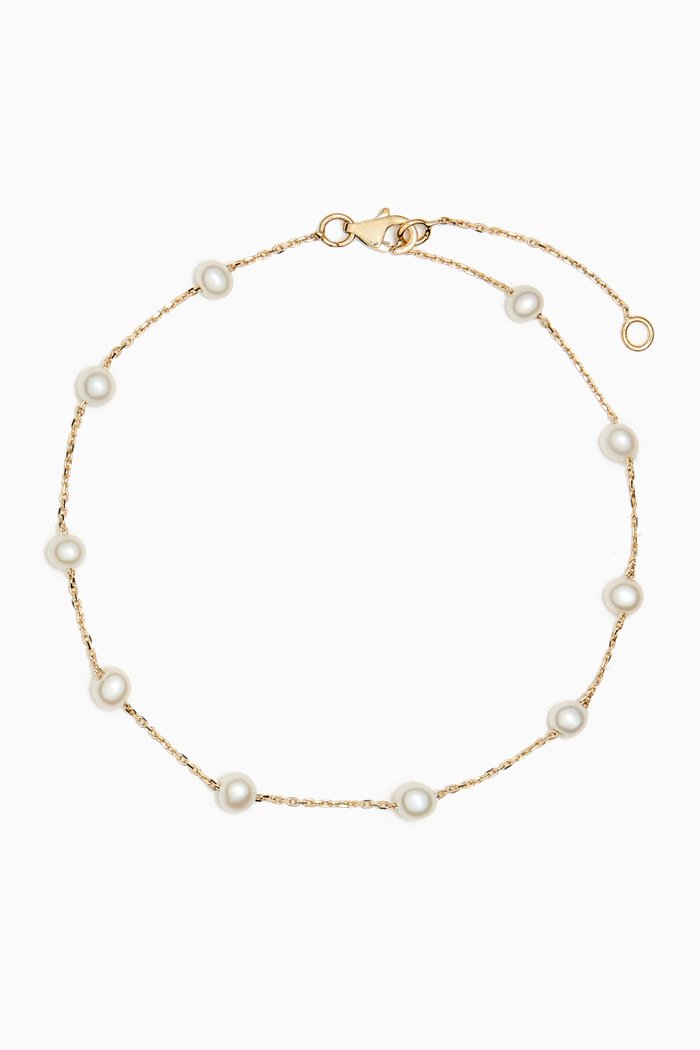 

Petite Multi Pearl Anklet in 14kt Gold, Yellow