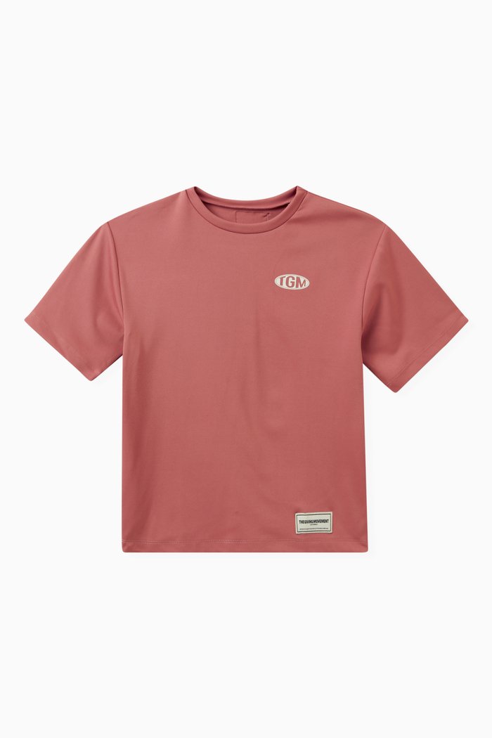 

Oversized Logo T-shirt in Polyester-blend, Pink