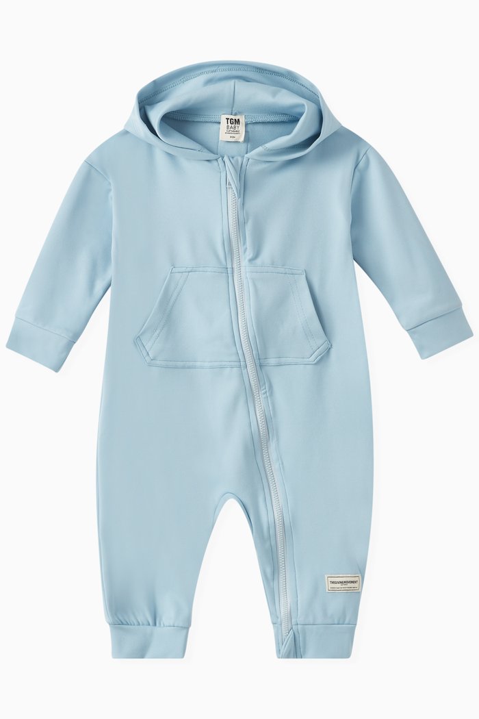 

Zip Logo Romper in Polyester-blend, Blue