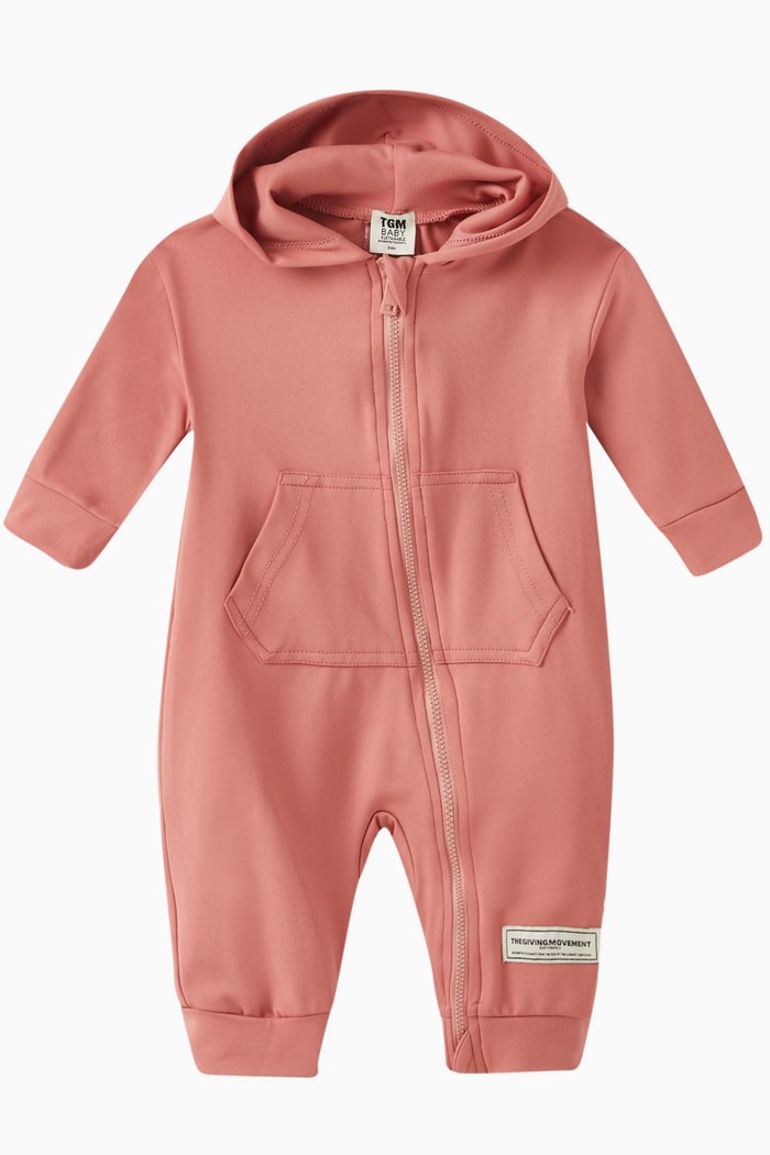 

Zip Logo Romper in Polyester-blend, Pink
