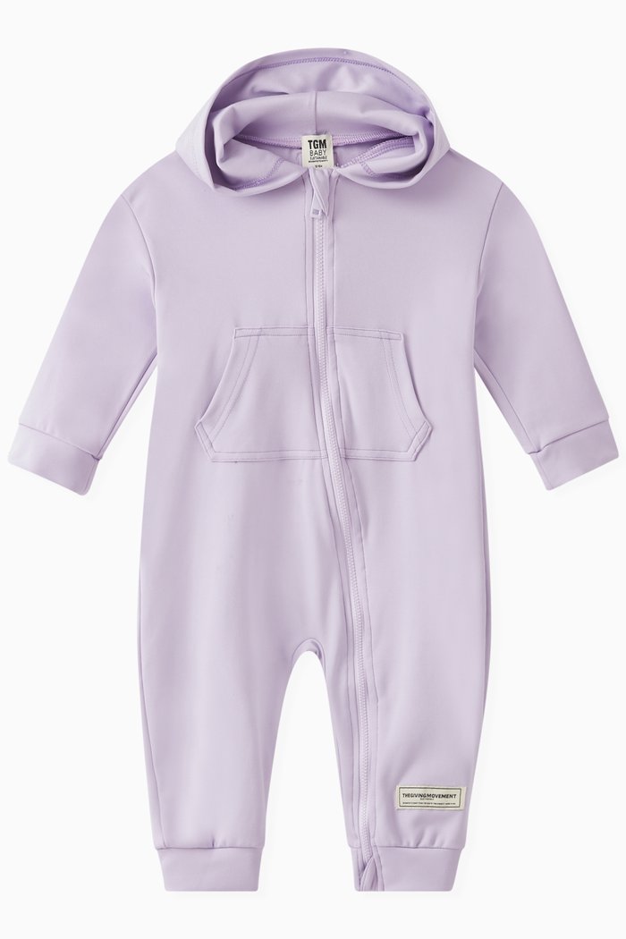 

Zip Logo Romper in Polyester-blend, Purple