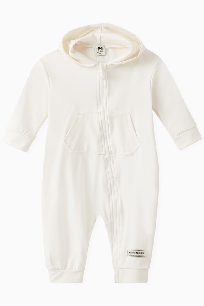

Zip Logo Romper, Neutral