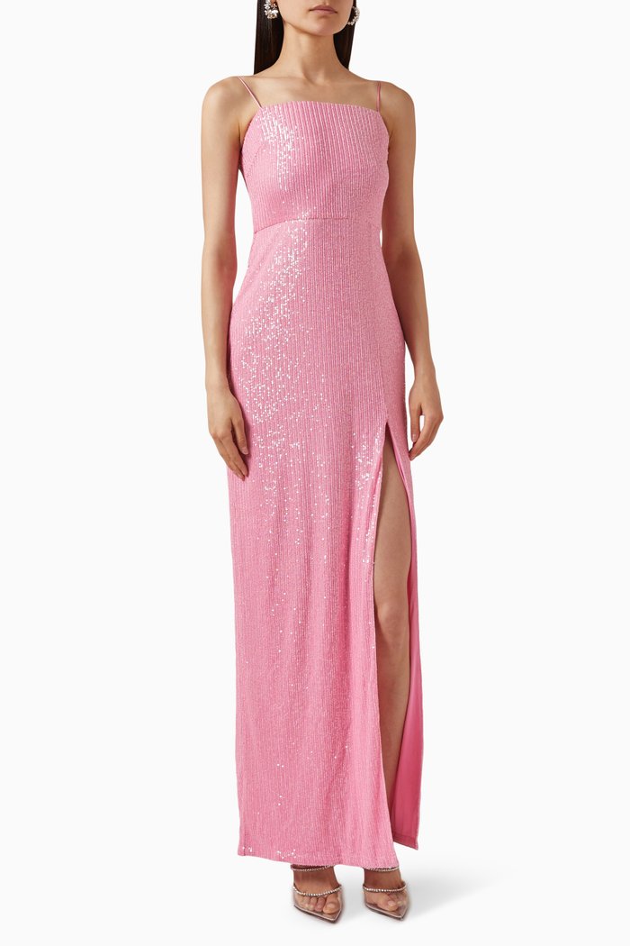 

Sequin-embellished Maxi Dress, Pink