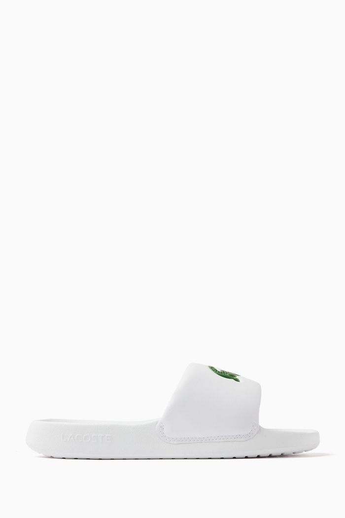 Croco 1.0 Open-toe Slides in Synthetic, White