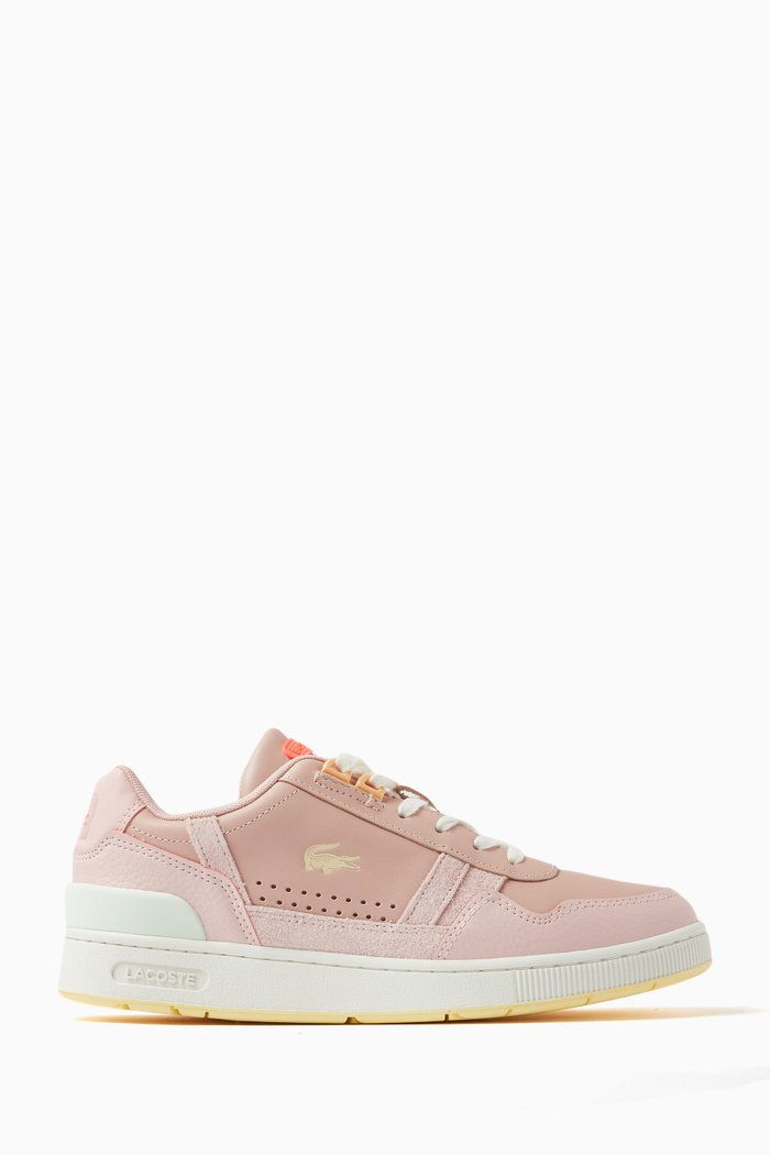 

T-Clip Gum Sole Sneakers in Leather, Pink