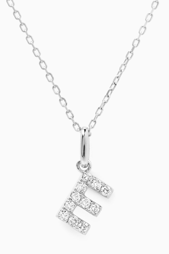 

E Letter Diamond Necklace in 18kt White Gold, Neutral