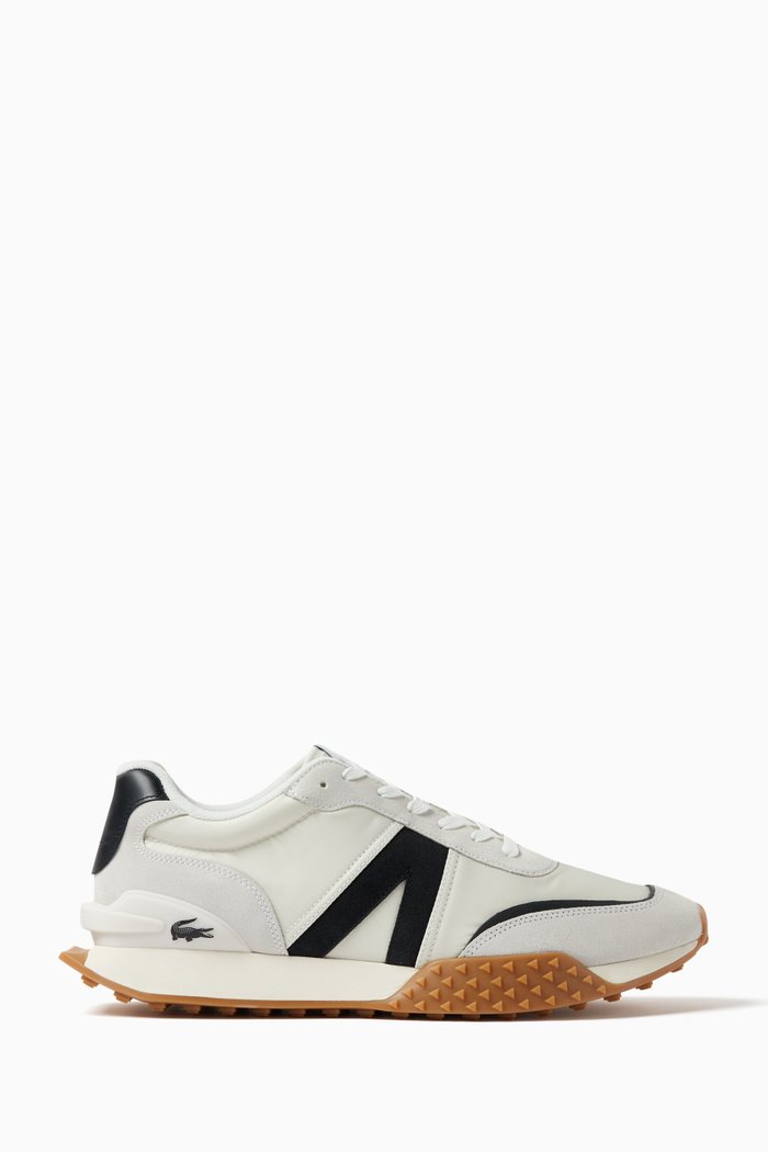 

L-Spin Deluxe Heel Pop Sneakers in Mesh & Suede, White