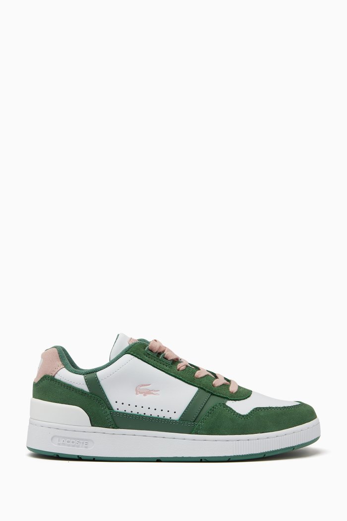 

T-Clip Lace-up Low-top Sneakers in Leather, Pink