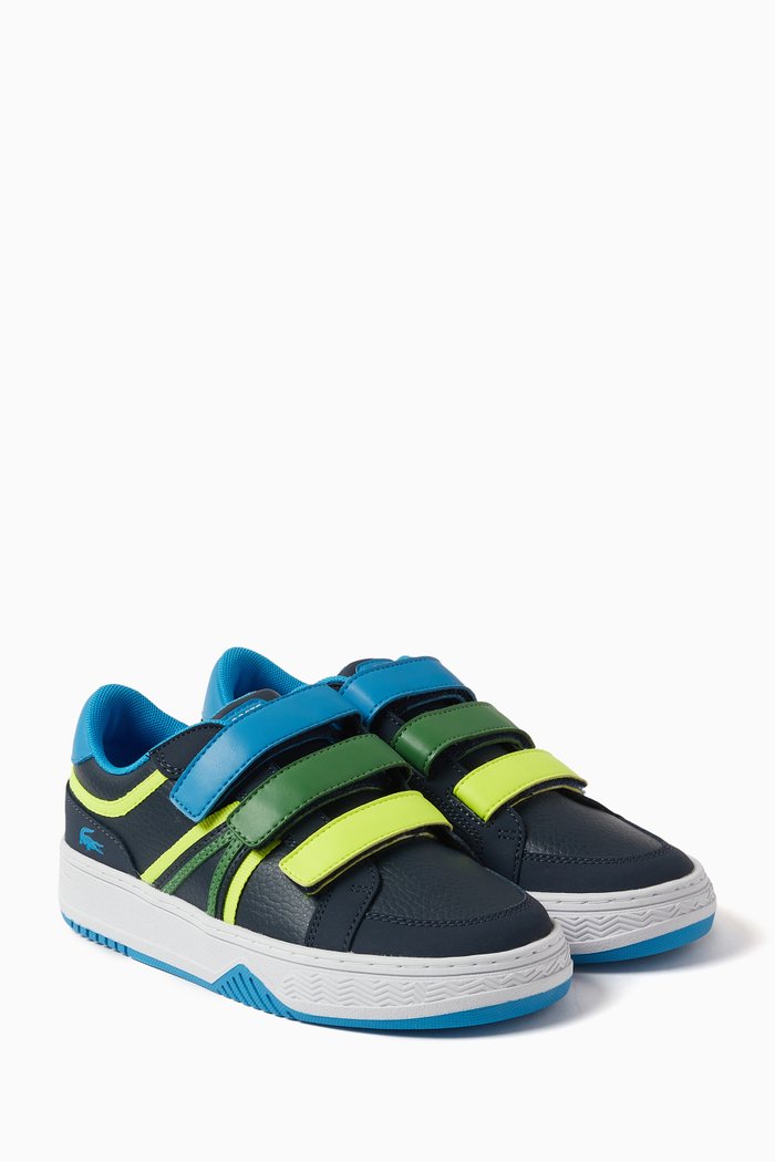 

Tricolour Sneakers in Faux Leather, Blue