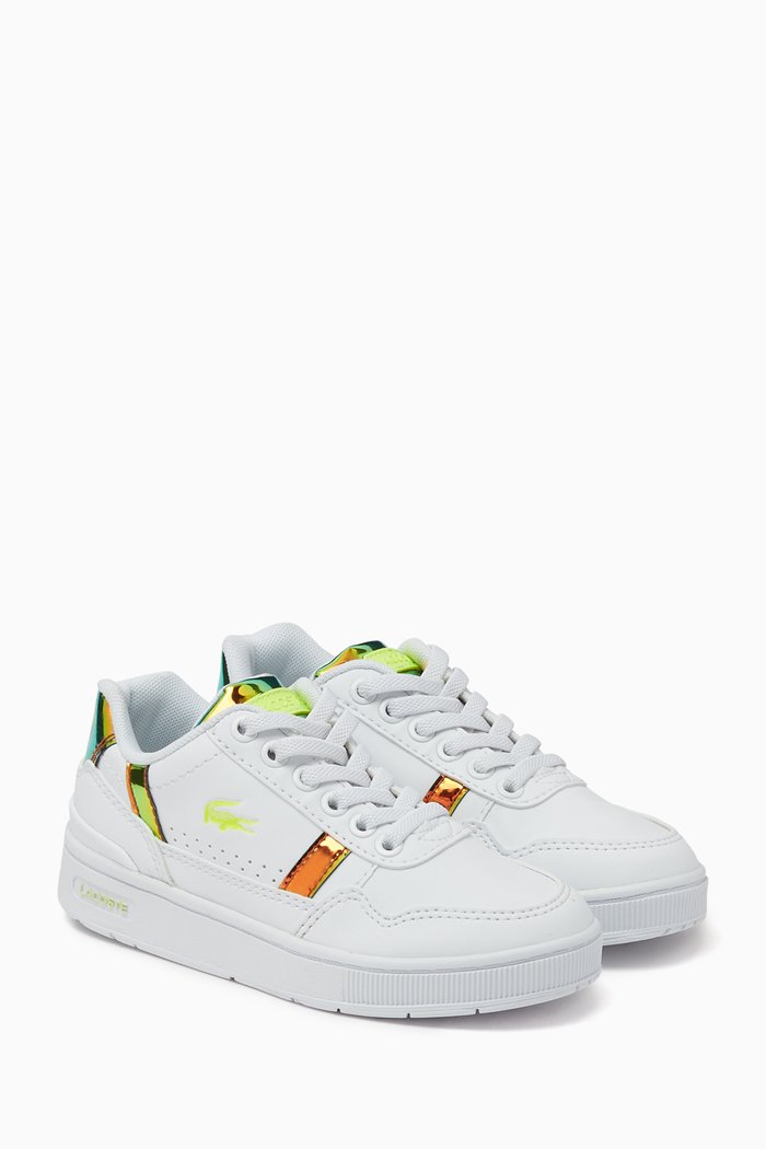 

T-Clip Holographic Logo Sneakers in Synthetic Leather, White