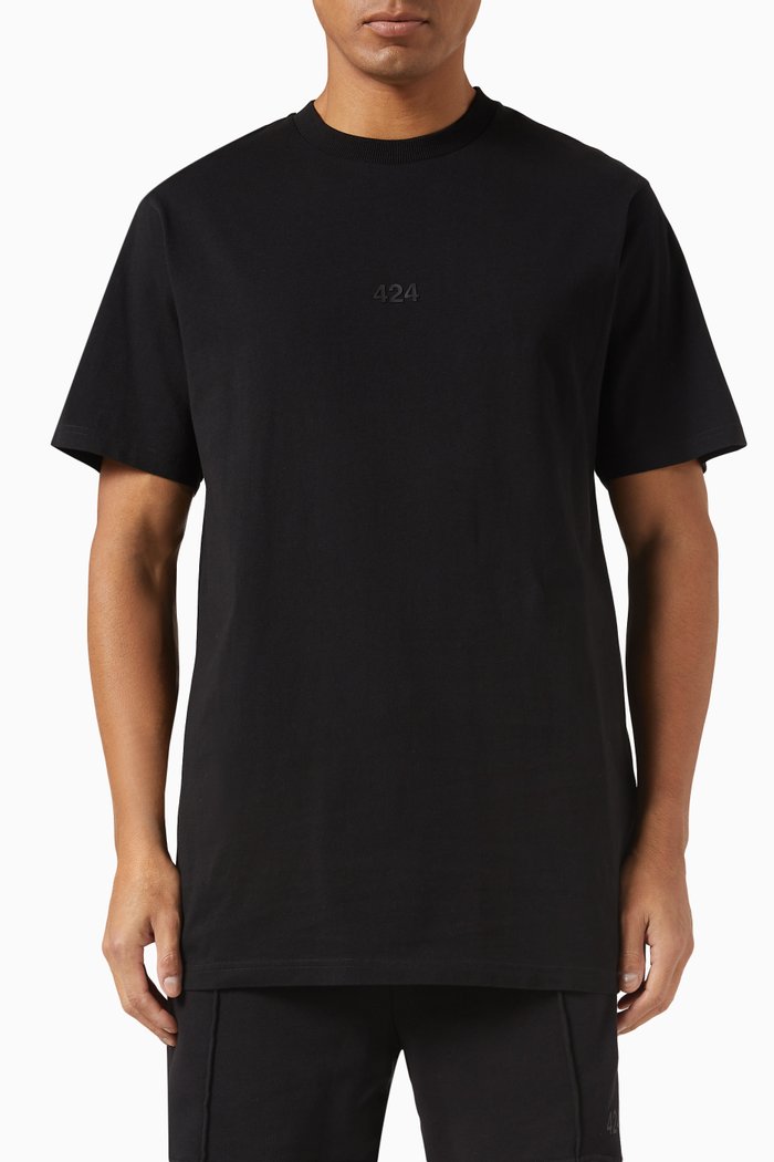 

Logo Print T-Shirt in Cotton, Black