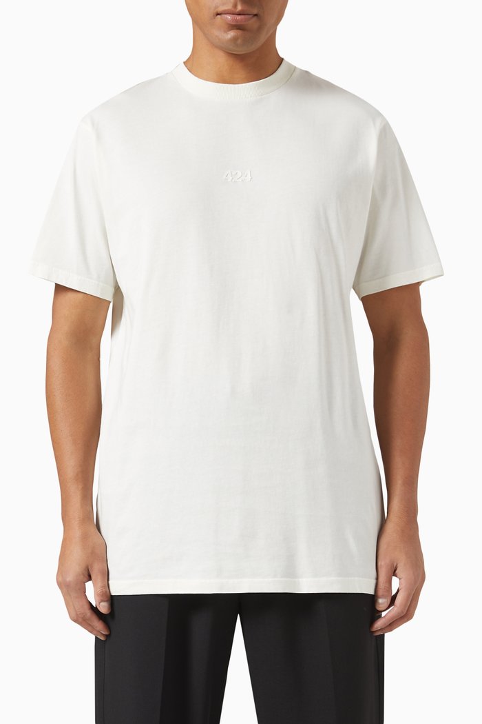 

Logo Print T-Shirt in Cotton, White