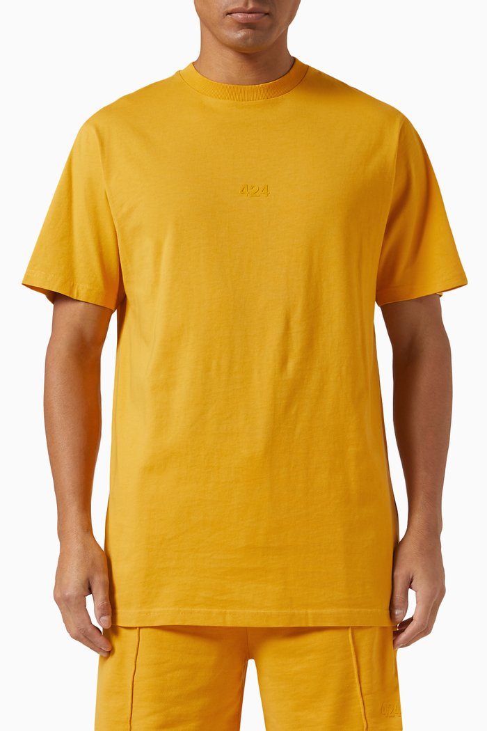 

Logo Print T-Shirt in Cotton, Yellow