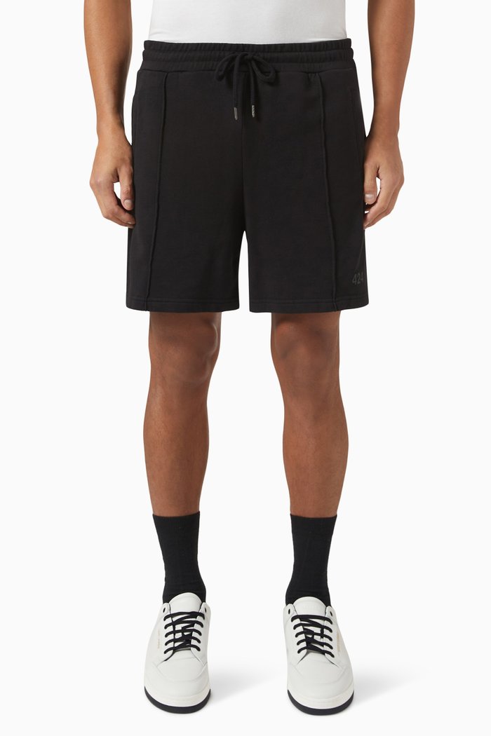 

Logo Print Shorts in Cotton, Black