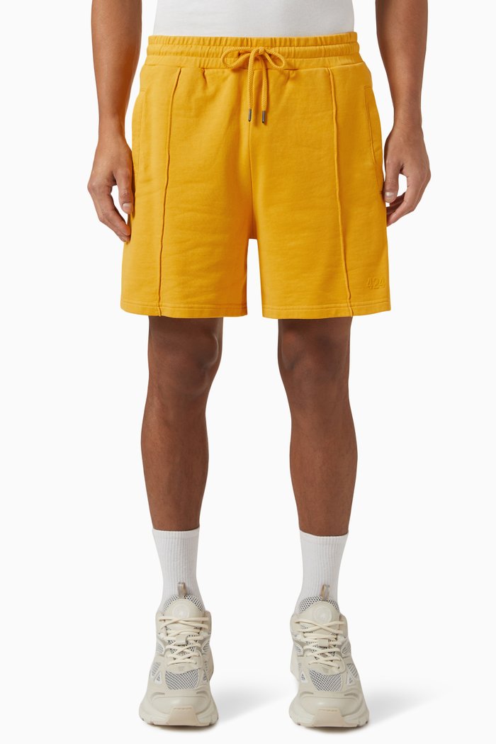 

Logo Print Shorts in Cotton, Yellow