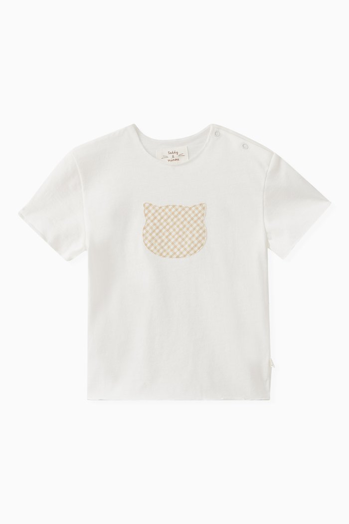 

Floral-embroidered T-shirt in Cotton, Neutral