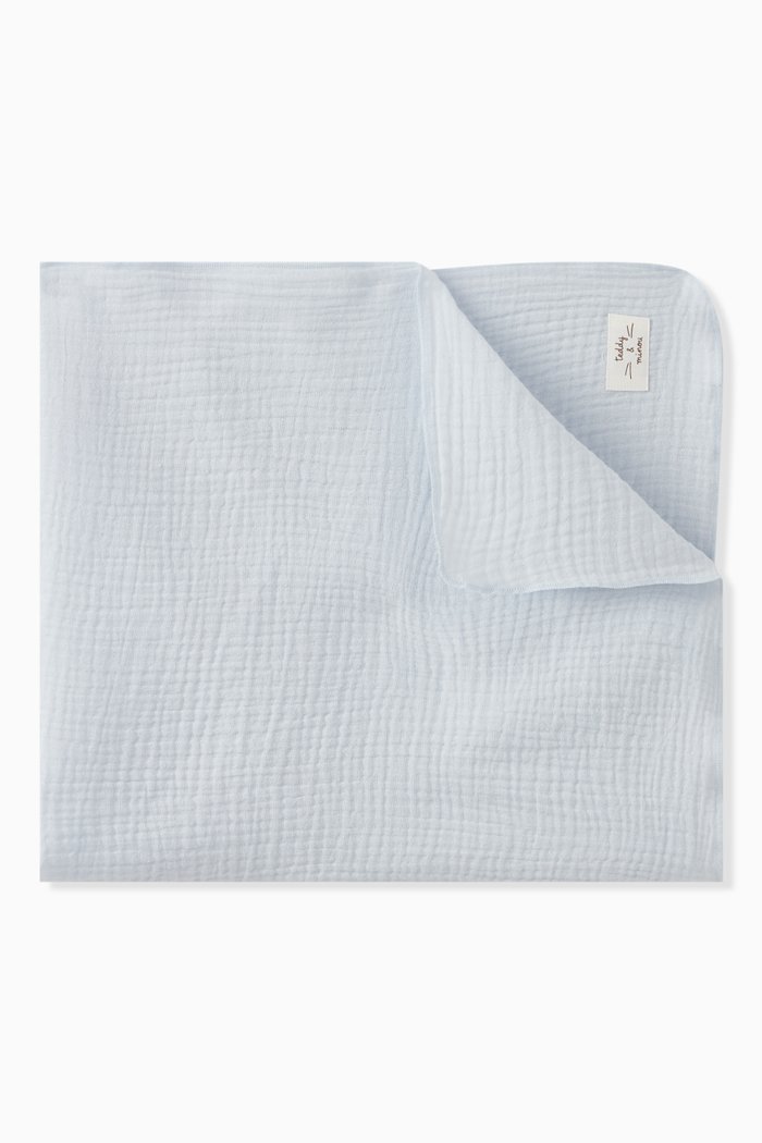

Plain Blanket in Cotton, Blue